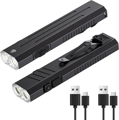 Miniatura 17 de Hoxida Linterna EDC recargable de alto lúmenes, mini linterna de bolsillo con botón estroboscópico táctico, linterna plana pequeña EDC magnética
