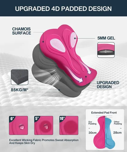 Miniatura 2 de Heathyoga Pantalones cortos de ciclismo acolchados 4D para mujer, con bolsillos, acolchados, pantalones cortos de ciclismo para mujer