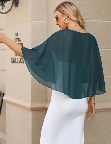 Miniatura 6 de Totatuit Capelets para mujer, capa de gasa, capas de boda, chales y envolturas para vestido de noche