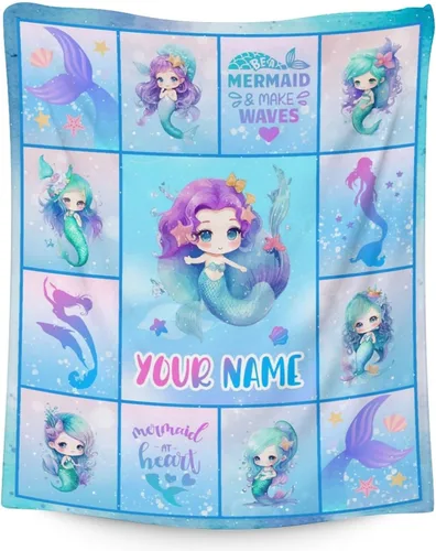 Miniatura 15 de Manta de cola de sirena, suave, mullida y cálida, manta pequeña de 30 x 40 pulgadas para sofá, oficina, colorida y bonita, regalos para niñas