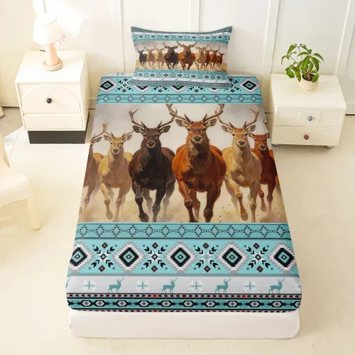 Miniatura 54 de Erosebridal Southwestern - Sábanas de cama bohemias aztecas, tamaño individual, sábanas hippie de cachemira, ropa de cama de estilo exótico, funda