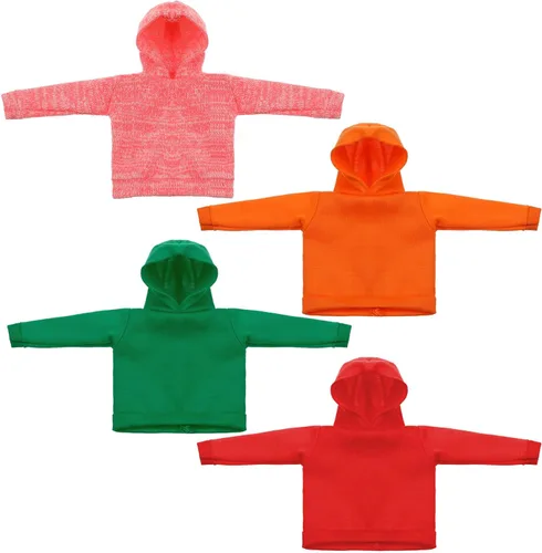 Miniatura 8 de Bencailor 4 piezas de ropa de muñeca, suéter de invierno, sudadera con capucha, accesorios de ropa con capucha