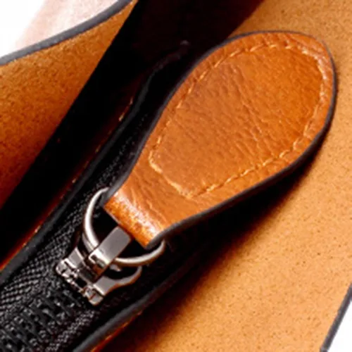 Miniatura 5 de Bolso de hombro con asa superior para mujer bolso de mano de tamaño grande bolso de hombro de cuero vintage con hebilla de metal café