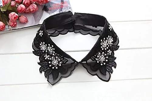 Miniatura 2 de Mural Art Collar desmontable bordado flores falso cuello blusa collar