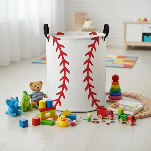 Miniatura 6 de Cesta de lavandería para bebé, cesta para bebé, para guardería, niños y niñas, lindos juguetes para niños, organizador de almacenamiento bohemio