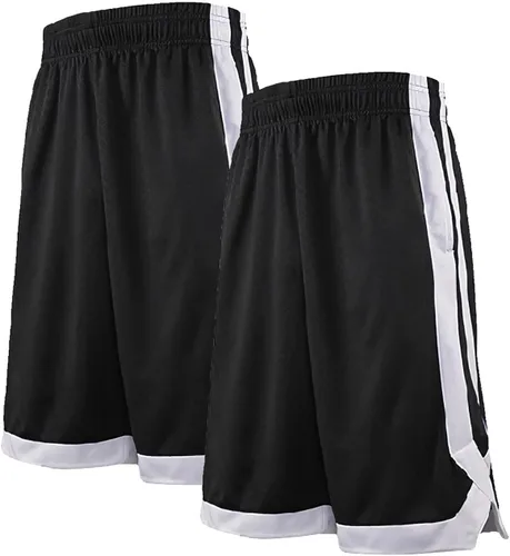 Miniatura 13 de TopTie Pantalones cortos de baloncesto de malla de 7 pulgadas con bolsillos para hombre, pantalones cortos deportivos activos de 2 tonos, pantalones