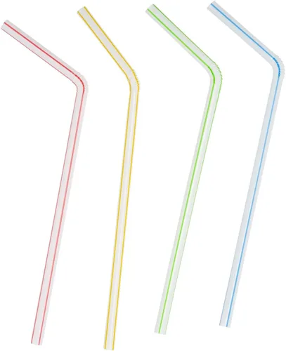 Miniatura 6 de Comfy Package [Caja de 6,000] Pajitas de plástico de alta flexibilidad de 7.75 pulgadas, pajitas desechables para beber - Colores surtidos a rayas