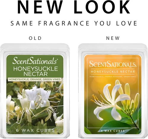 Miniatura 4 de ScentSationals Honeysuckle Nectar - Cera perfumada para derretir – Madreselva, enredaderas verdes y flor de azahar, 10 onzas (24 cubos)