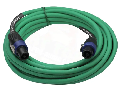 Miniatura 3 de Fat Toad Cables Speakon de 25 pies (Serie Twist-LockPRO), paquete de 2 cables de audio de cable verde de 12 AWG con conectores para cabina de DJ