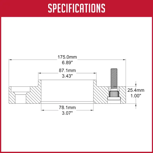 Miniatura 5 de Wheel Accessories Parts 2 Piezas Espaciadores de Rueda Centrados en el Buje 6x5.5 6x139.7mm 1.00 Pulgada de Grosor 78.1mm Buje M14x1.5 14x1.5 Rosca