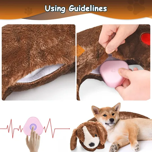 Miniatura 6 de Moropaky Juguete de latido para cachorros, animal de peluche con latido para cachorros, juguete de felpa con latido para cachorros, juguete