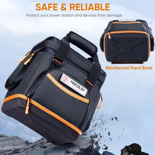 Miniatura 3 de Bolsa de transporte de doble capa para Jackery Explorer 300/240/160 – Bolsa de almacenamiento portátil para estación de energía con fondo moldeado
