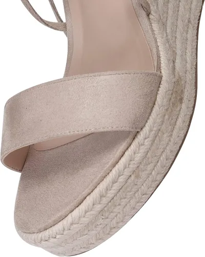 Miniatura 4 de Sandalias de plataforma de cuña para mujer, con puntera abierta, con cordones, sandalias de cuña con correa cruzada, alpargatas de verano