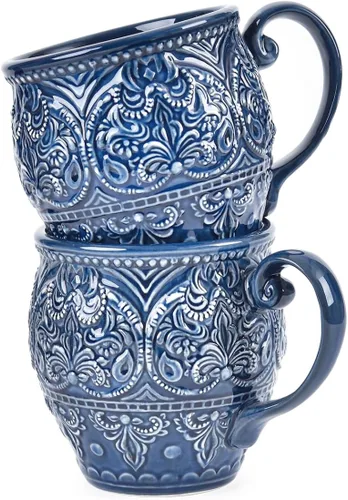 Miniatura 9 de Sungmor Vajilla fina de cerámica en relieve, porcelana de estilo barroco antiguo de 6 pulgadas, platos cuadrados para aperitivos, juego de 4, 4