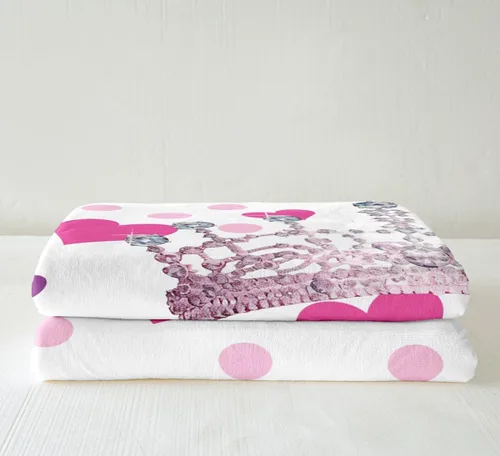 Miniatura 4 de Manta con corona de princesa a la moda para sofá, estampado de corazones rosas y puntos para niños, mujeres y niñas, decoración de habitación, manta