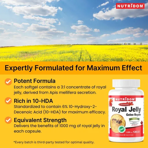 Miniatura 2 de Nutridom Royal Jelly 1000mg Softgels-120 cápsulas blandas Opción de paquete (una botella)