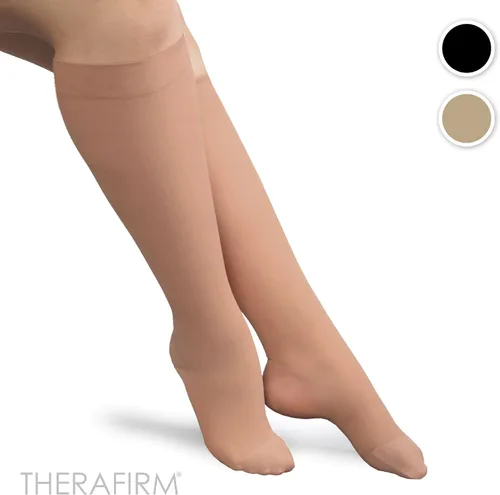 Miniatura 2 de THERAFIRM Medias altas hasta la rodilla de pantorrilla completa - 20-30 mmHg de compresión moderada de nylon