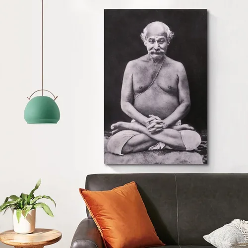 Miniatura 4 de Lahiri Mahasaya - Lienzo moderno para pared, para sala de estar, dormitorio, baño, oficina, decoración del hogar, 24 x 36 pulgadas (23.6 x 35.4 in)