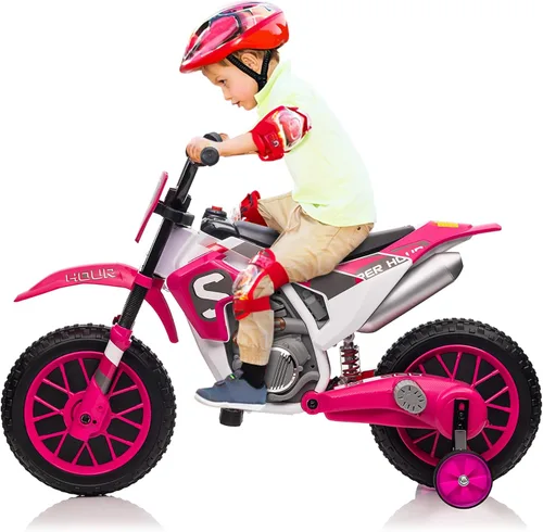Miniatura 10 de TOBBI Motocicleta Eléctrica para Niños 12V Bicicleta de Tierra Juguete de Montar Motocicleta a Batería Vehículos Motorizados para Niños Todoterreno