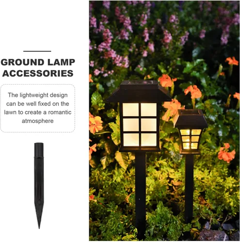 Miniatura 4 de Uonlytech Estacas de repuesto para lámpara de jardín, paquete de 10 estacas de plástico para el suelo, 5.51 x 0.55 pulgadas, impermeables, durables