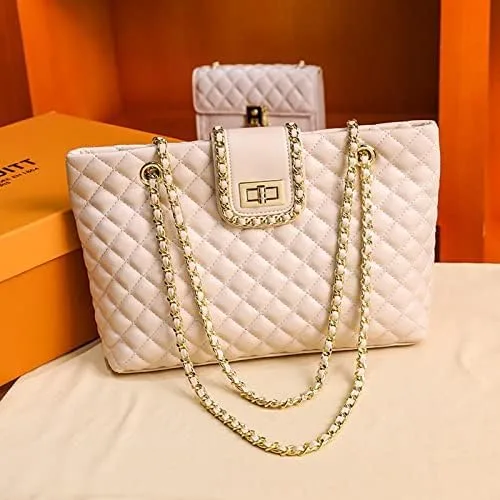 Miniatura 7 de Bolso grande acolchado de doble correa de 11.8 pulgadas13.4 pulgadas para mujer, bolso de mano Hobo (2 tamaños disponibles)