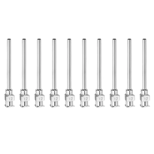 Miniatura 17 de HARFINGTON 10 agujas dispensadoras de acero inoxidable calibre 16, 1 1/2 pulgadas, tubo de aguja de pegamento de metal, puntas romas, Luer Lock