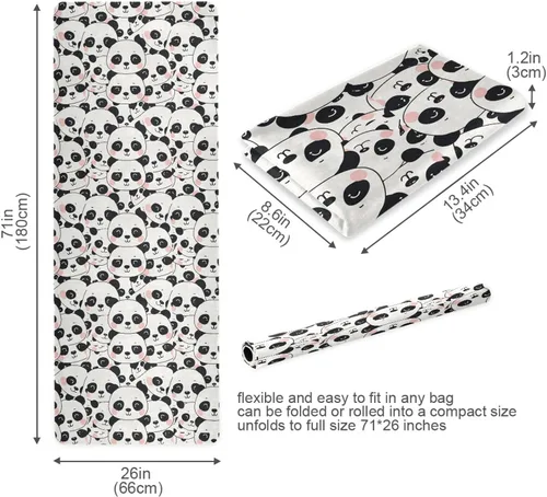 Miniatura 6 de Cute Pandas Yoga Mat Non Slip Thick Kids Eco Friendly Rubber Workout Foldable Yoga Mat Women Exercise