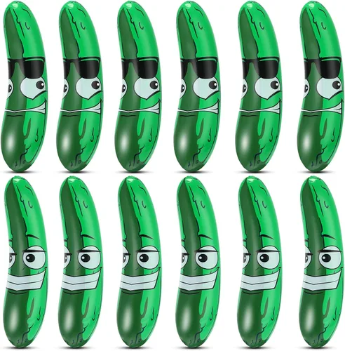 Jexine 20 pulgadas inflable pepinillo pepinillo pepinillo divertido flotador de piscina, regalos inflables de pepinillo flotador juguetes para