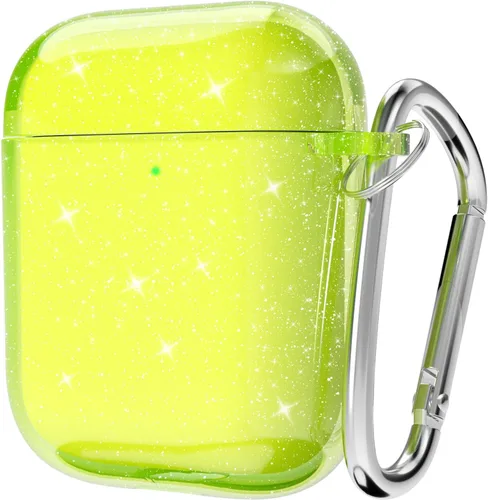 Miniatura 40 de Svanove Funda para Airpods Transparente con Purpurina, Funda Brillante y Bonita para Airpods de 1ª y 2ª Generación con Llavero, Carcasa Rígida