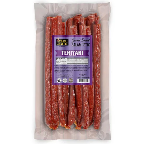 Miniatura 19 de Long John Snacks Palitos de salami secos – Paquete a granel de palitos de carne ahumada con alto contenido de proteínas, hechos a mano con cortes