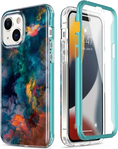 Miniatura 27 de Esdot Funda para iPhone 15 Pro con protector de pantalla integrado, funda duradera con diseños de moda para mujeres y niñas, elegante funda Piedra