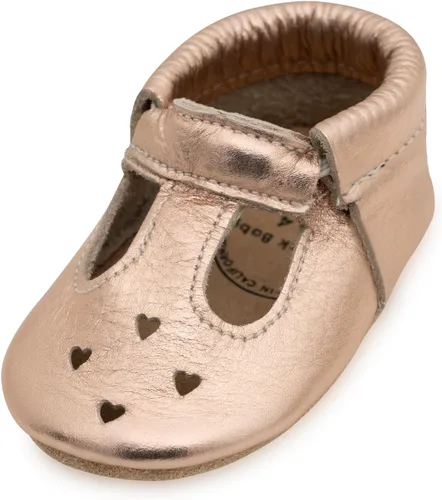 BirdRock Baby Mary Jane - Mocasines para bebé de piel auténtica con suela suave para recién nacidos, bebés, infantes y niños pequeños.