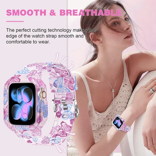 Miniatura 6 de XYF Compatible con correas cristalinas para Apple Watch de 1.929 in, 1.811 in, 1.772 in, 1.732 in, 1.654 in, 1.614 in, 1.575 in, 1.496 in, funda