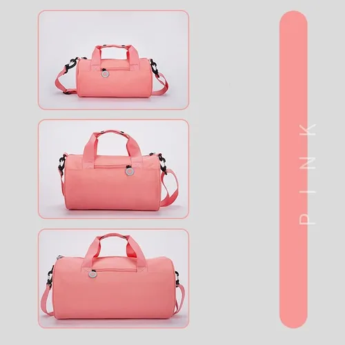 Miniatura 7 de Bolsa de gimnasio para mujer, bolsa de viaje impermeable con compartimentos para ropa húmeda y correa ajustable, pequeña bolsa de lona