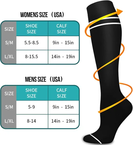 Miniatura 7 de Calcetines médicos de compresión de cobre para mujeres y hombres (6 pares), el mejor apoyo para correr, atletismo, enfermería, viajes