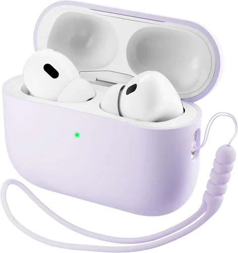 Miniatura 10 de ORNARTO Funda compatible con AirPods Pro 3 2025, silicona híbrida protectora completa para AirPods Pro de 3ª generación, cubierta frontal LED Azul