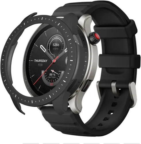 Funda protectora para Amazfit GTR 4, a prueba de golpes, duradera, de policarbonato duro, accesorios para Amazfit GTR 4 Smartwatch (negro y blanco)
