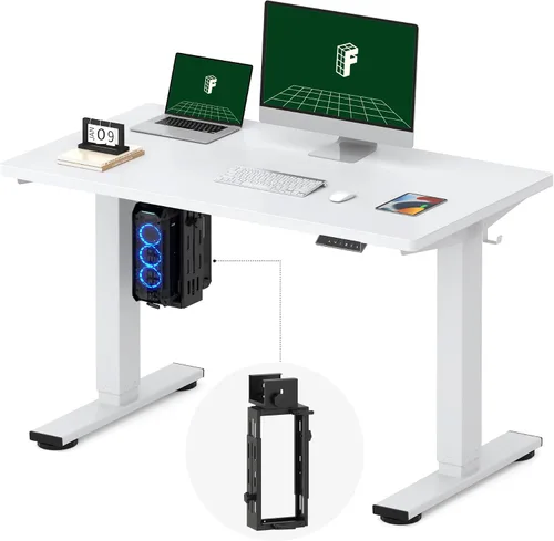 Miniatura 51 de FLEXISPOT EN2 Escritorio de pie de una pieza completa con regleta de alimentación de abrazadera, escritorio eléctrico de altura ajustable de 40 x 24
