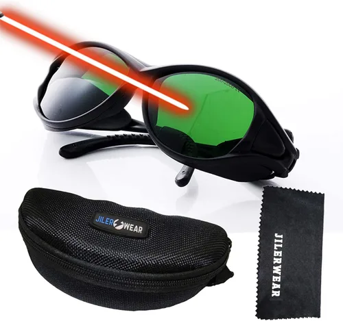 JILERWEAR Gafas de seguridad láser profesionales para gafas de protección láser violeta/azul/rojo de longitud de onda de 405 nm, 445 nm, 450 nm, 532