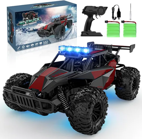 Miniatura 9 de BLUEJAY Auto a control remoto para niños, autos a control remoto, 1:12 Monster RC Truck Off Road con faros LED y batería recargable, regalos