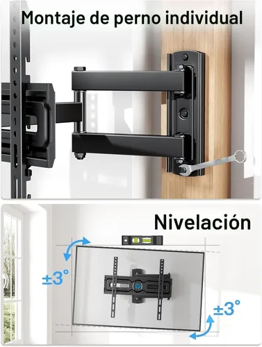 Miniatura 7 de Pipishell Soporte de pared para TV de movimiento completo para la mayoría de televisores planos y curvos de 26 a 60 pulgadas de hasta 77 libras