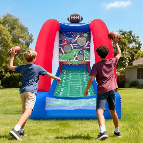 Juego inflable de lanzamiento de fútbol con 2 pies inflables, juego de tiro al blanco, práctica de fútbol para eventos al aire libre, carnaval