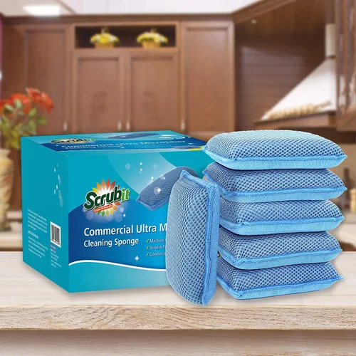 Miniatura 7 de Scrub-It - Esponja de cocina de microfibra Miracle (6 unidades) – Esponjas de limpieza para lavavajillas resistentes a arañazos – Lavable a máquina