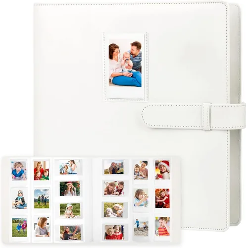 Veicevol Álbum de fotos de 640 bolsillos para cámara Fujifilm Instax Mini, cubierta de cuero, álbum de fotos para cámara instantánea Instax Mini 12,