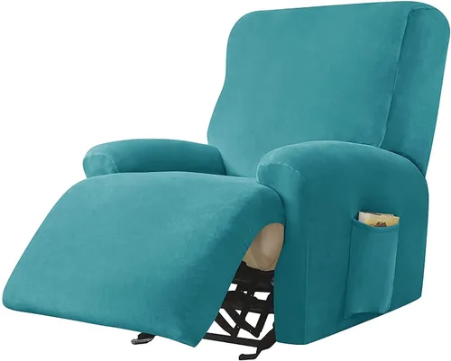 Miniatura 14 de Fundas de terciopelo para sillas reclinables, fundas suaves para sillas reclinables, fundas lavables para sofá reclinable con bolsillo lateral