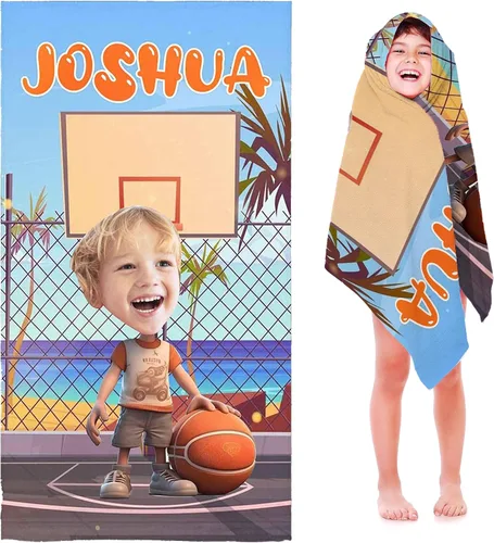 Miniatura 33 de Toalla de playa de béisbol personalizada para niños y niños, toalla de playa deportiva personalizada con nombre, número de equipo, regalos