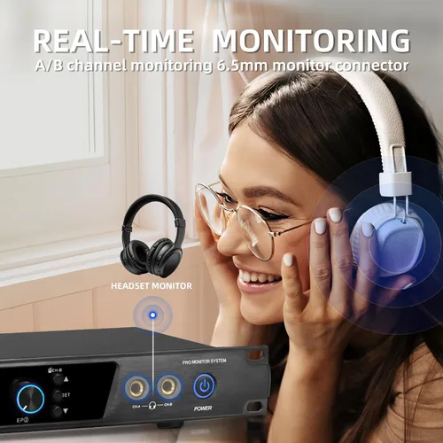 Miniatura 5 de D Debra Bodypack con auricular solo apto para sistema de monitor in-ear inalámbrico mono ER-202 y ER-102, no se puede usar solo (solo 1 Bodypack)