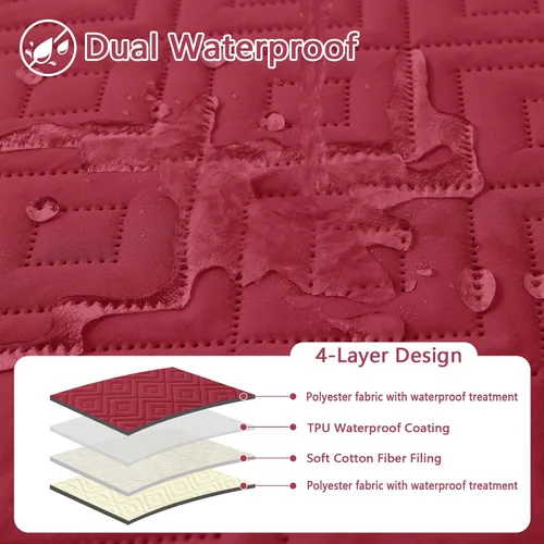 Miniatura 2 de hyha Manta Impermeable para Perros, Funda Suave para Cama de Perro, Mantas para Mascotas, Funda Impermeable Lavable para Sofá y Sillón para Perros