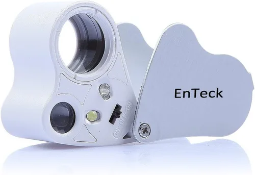Miniatura 2 de Jewelers Loupe - Lupa plegable, EnTeck 30X 60X de doble lente con iluminación LED, lupa de ojos, microscopio de bolsillo, color negro