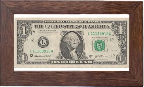 Miniatura 4 de CountryArtHouse Marco de billetes de dólar para tu primer dólar, negro con rayas rojas contemporáneas, marco de madera maciza con acrílico UV